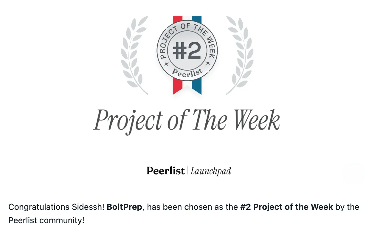 BoltPrep on Peerlist